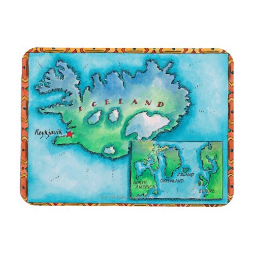 Map of Iceland Magnet