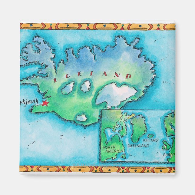 Map of Iceland Magnet (Front)
