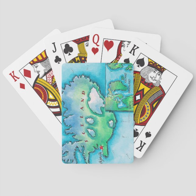 Map of Iceland Poker Cards (Back)