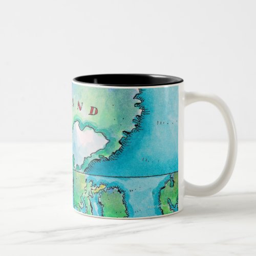 Map of Iceland Two_Tone Coffee Mug