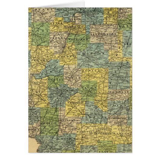 Map of Illinois 2 Cards (Front)