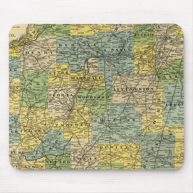 Map of Illinois 2 Mouse Pad (Front)