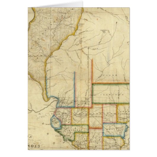Map of Illinois 3 Cards (Front)
