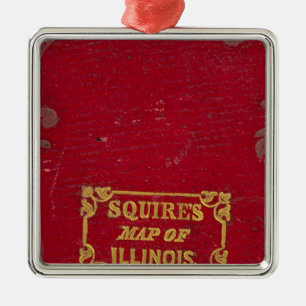 Map of Illinois Metal Ornament