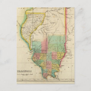 Map Of Illinois Postcard