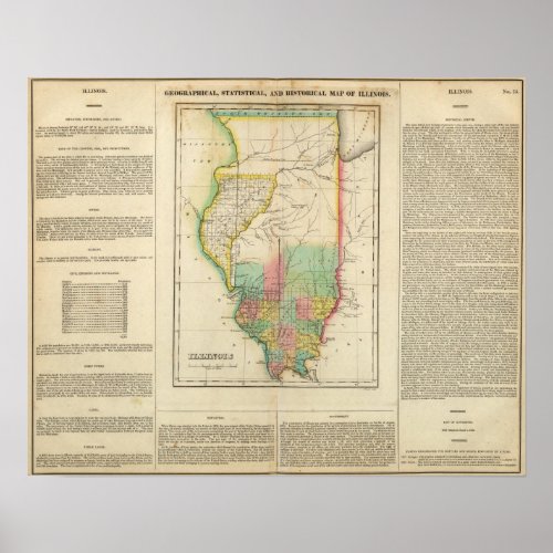 Map Of Illinois Poster