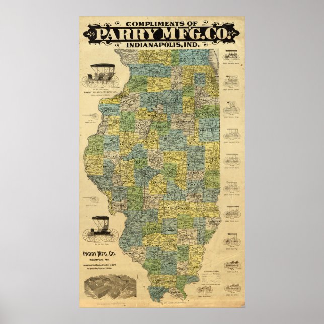 Map of Illinois Poster (Front)