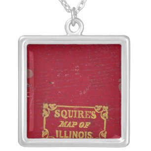 Map of Illinois Silver Plated Necklace