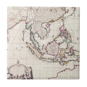 Map of India & the East Indies Ceramic Tile