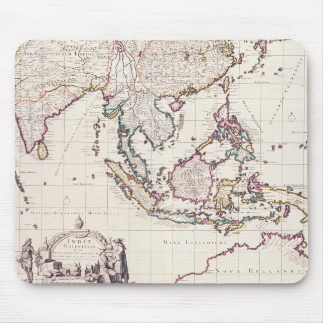Map of India & the East Indies Mouse Pad (Front)