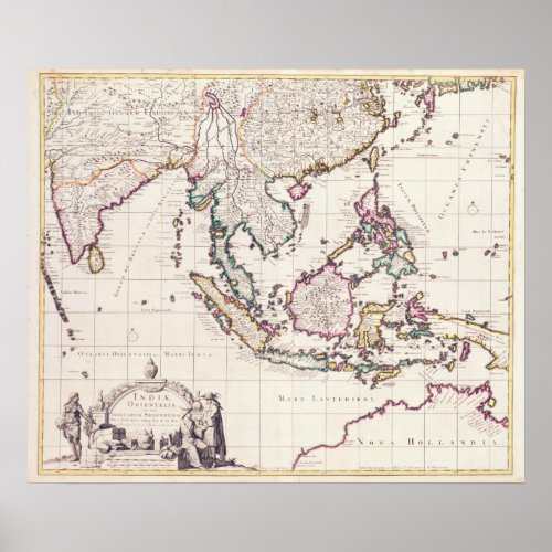 Map of India  the East Indies Poster