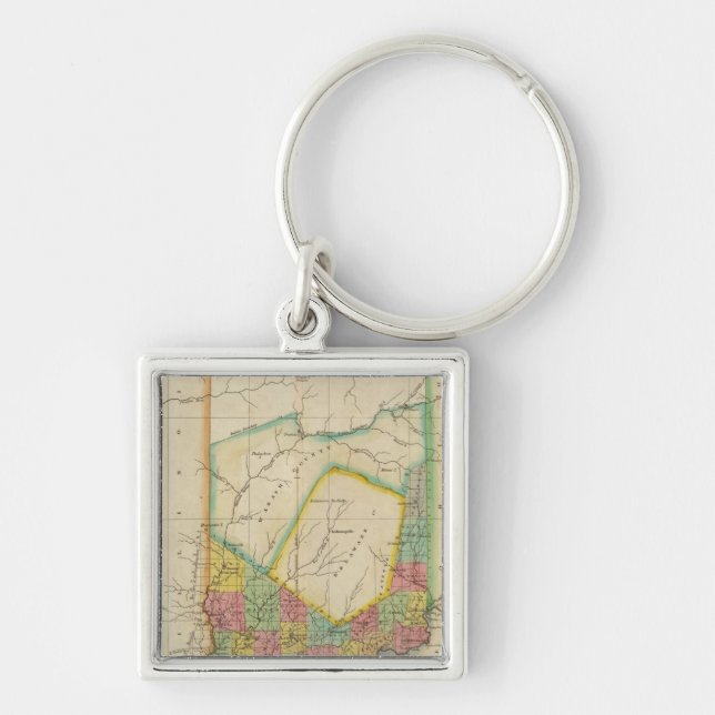 Map Of Indiana Keychain (Front)