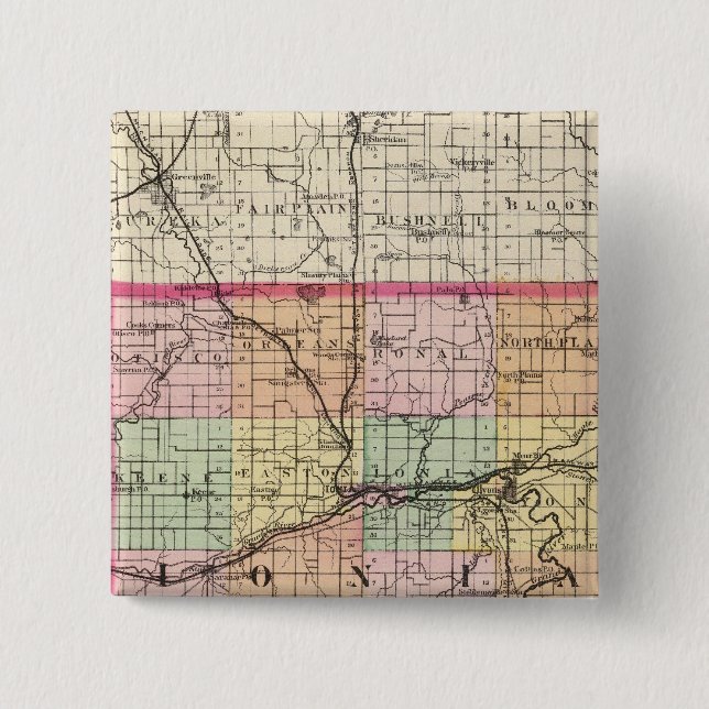 Map of Ionia County, Michigan Button (Front)