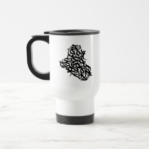 Map Of Iraq With Arabic Calligraphy Iraq Map Mug
