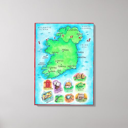 Map of Ireland Canvas Print