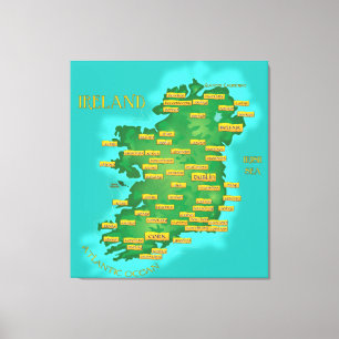 Map Of Ireland Canvas Print