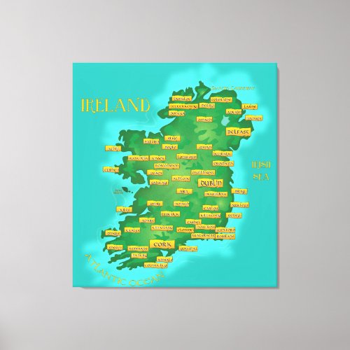 Map Of Ireland Canvas Print