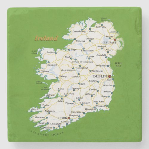 Map Of Ireland Coasters