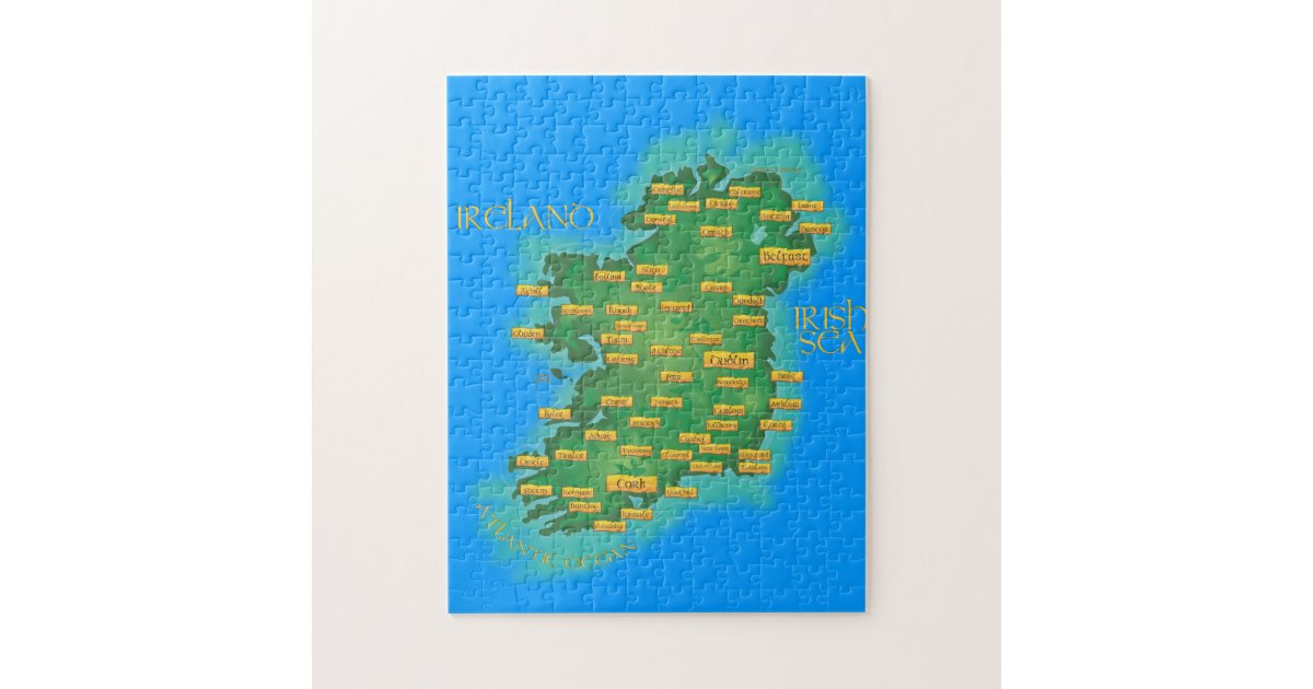 Map Of Ireland Jigsaw Puzzle Zazzle
