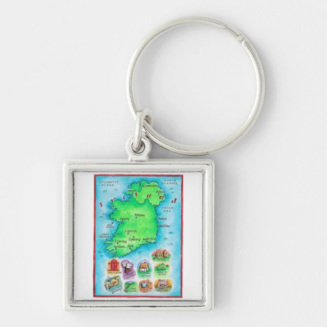 Map of Ireland Keychain (Front)