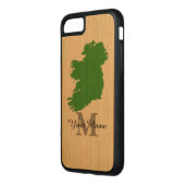 map of Ireland monogrammed Carved Wood iPhone Case (Left)