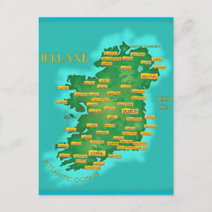 Map Of Ireland Postcard