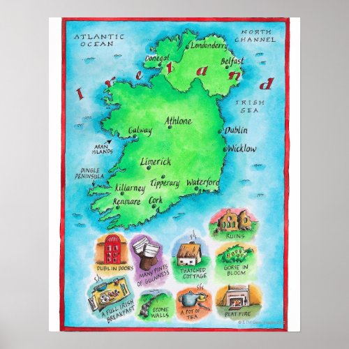 Map of Ireland Poster