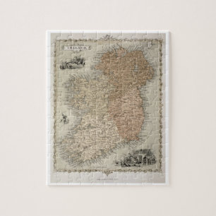 Map of Ireland, published c.1850 (hand-coloured en Jigsaw Puzzle