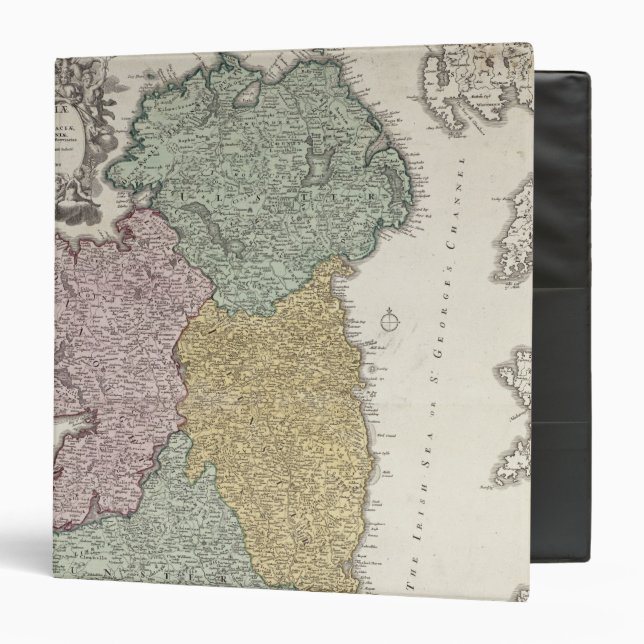 Map of Ireland showing the Provinces of Ulster 3 Ring Binder (Front/Inside)