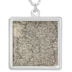 Map of Ireland Silver Plated Necklace