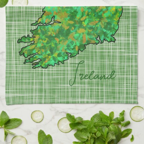 Map of Ireland St Patricks Day Kitchen Towel