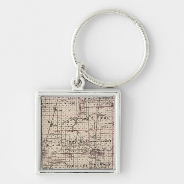 Map of Iroquois County Keychain (Front)