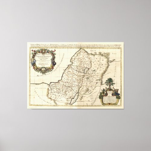 Map of Israel 1696 Canvas Print