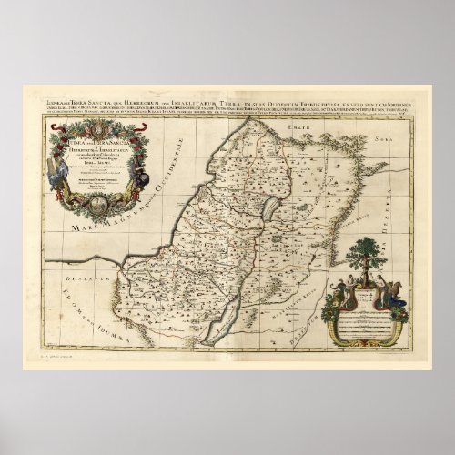 Map of Israel 1696 Poster