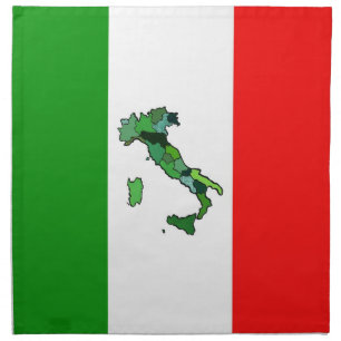 Map of Italy and Italian Flag Cloth Napkin