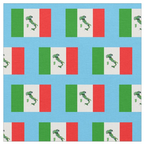 Map of Italy and Italian Flag Fabric