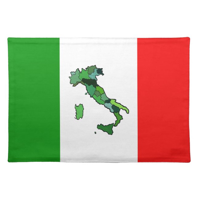 Map of Italy and Italian Flag Placemat (Front)