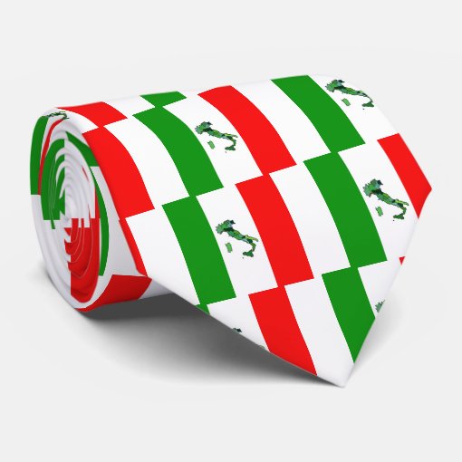 Map of Italy and Italian Flag Tie Zazzle