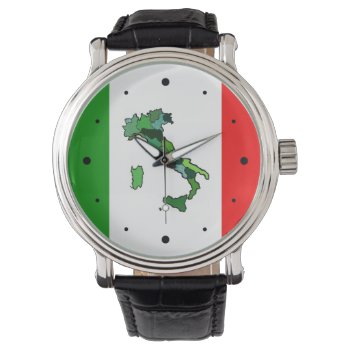 Map Of Italy And Italian Flag Watch by judgeart at Zazzle