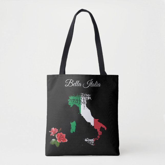 *~* Map of Italy Bella Italia Italian Language Tote Bag (Front)