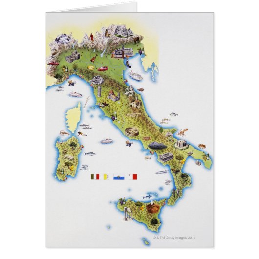 Map of Italy Cards (Front)