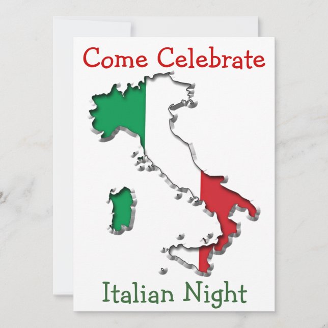 Map of Italy Invitation (Front)