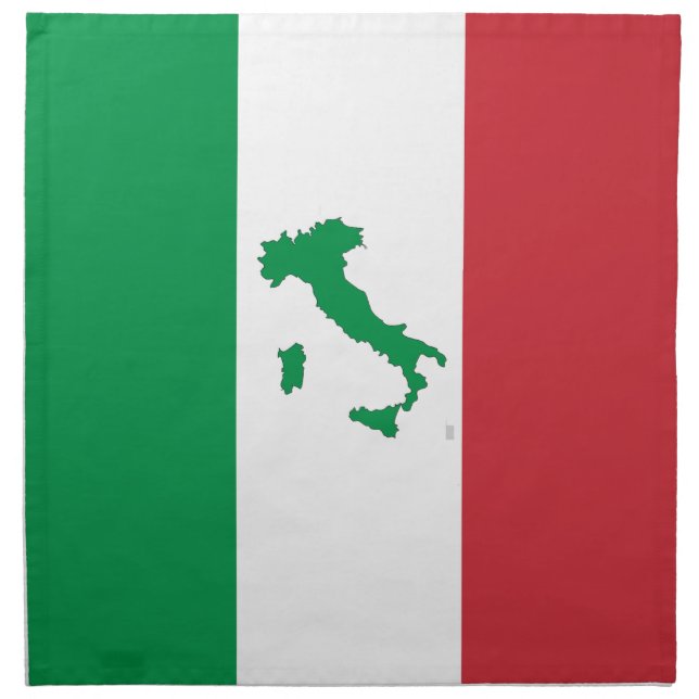 Map of Italy - Italian Flag Cloth Napkin (Front)