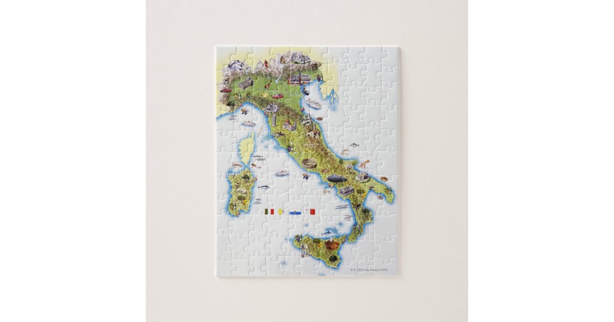 Vector Map Italy From Piece Puzzle Jigsaw Stock Illustration