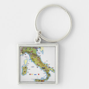 Map of Italy Keychain