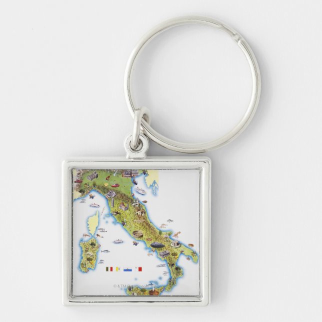 Map of Italy Keychain (Front)
