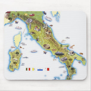 Map of Italy Mouse Pad