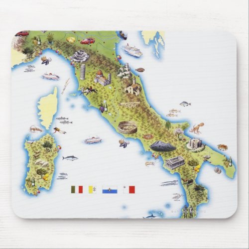 Map of Italy Mouse Pad