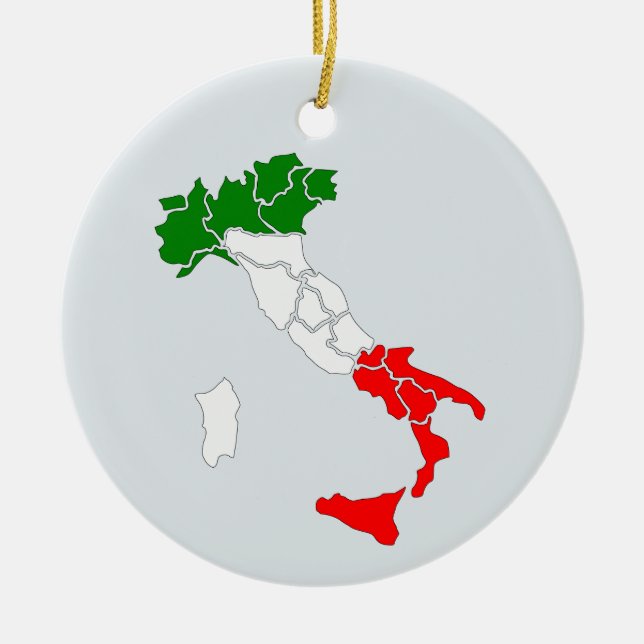 Map of Italy ornament. Ceramic Ornament (Front)
