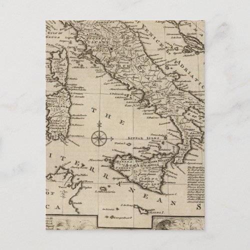 Map of Italy Postcard